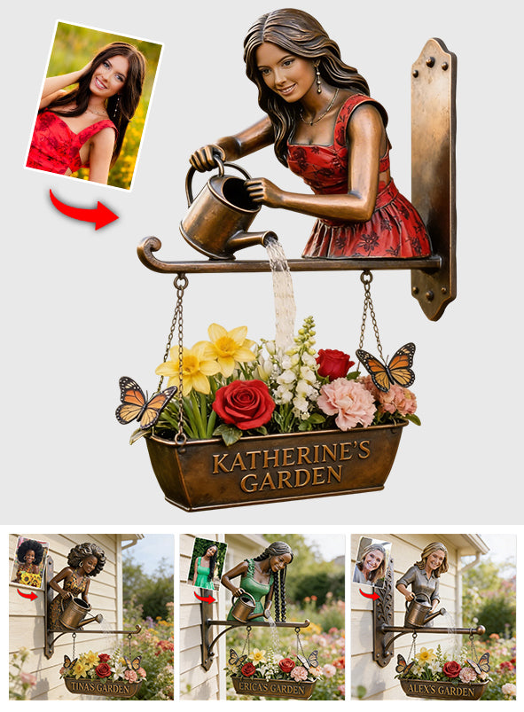 Custom Any Photo My Beautiful Garden - Personalized Gardening Wooden Wall Mount Sign