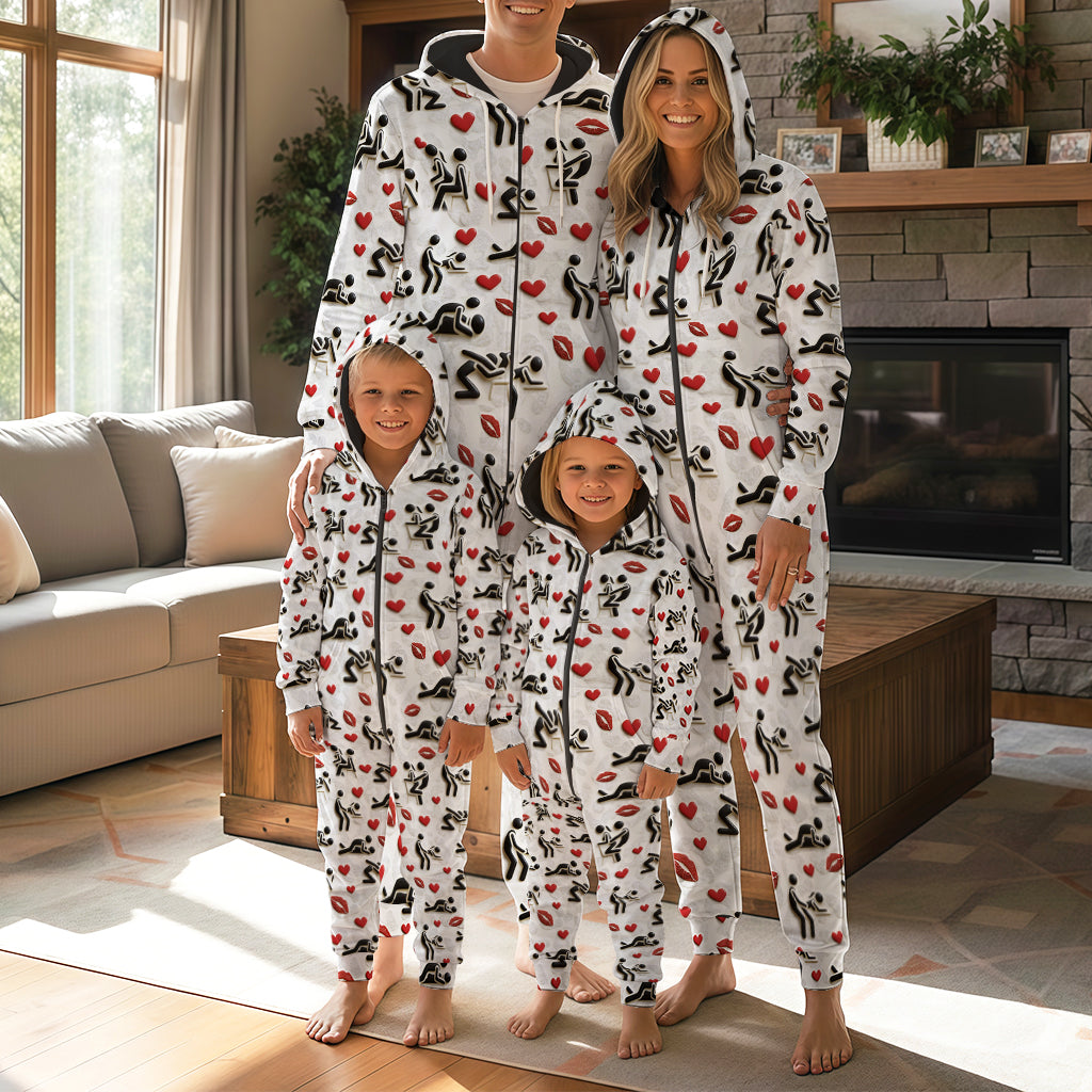 I Love You - Personalized Spicy Couple Hooded Jumpsuit