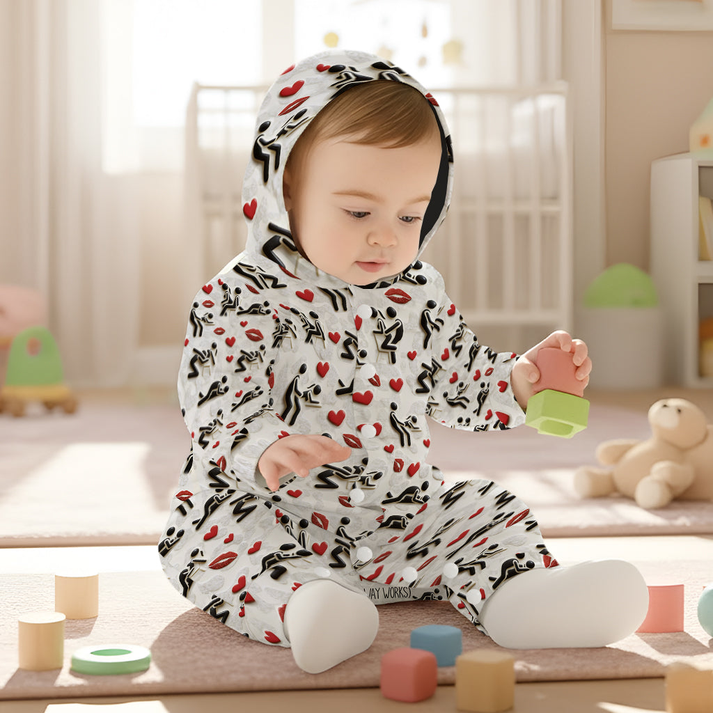 I Love You - Personalized Spicy Couple Hooded Jumpsuit