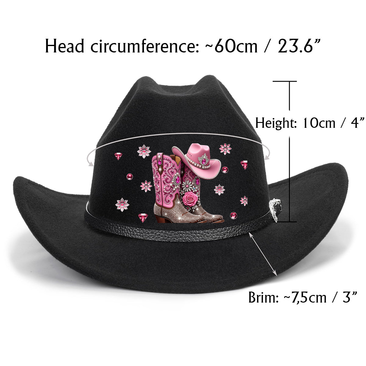 Cowgirl Stay Wild - Personalized Cowgirl Wide Brim Cowboy Hat