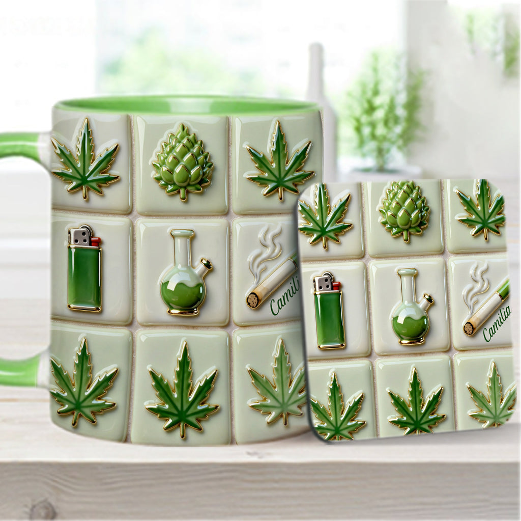 Green Magic Leaf - Personalized Weed Accent Mug