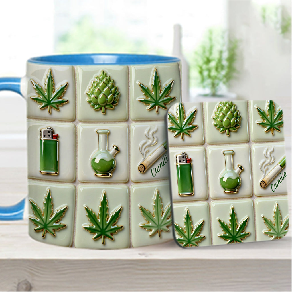 Green Magic Leaf - Personalized Weed Accent Mug