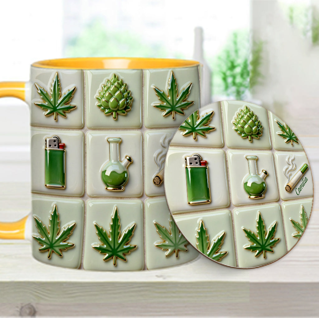Green Magic Leaf - Personalized Weed Accent Mug