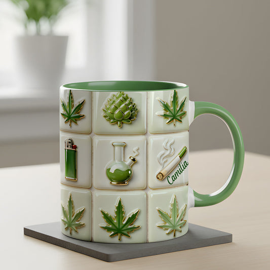 Green Magic Leaf - Personalized Weed Accent Mug