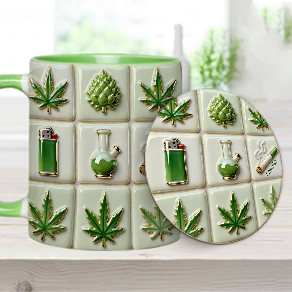 Green Magic Leaf - Personalized Weed Accent Mug