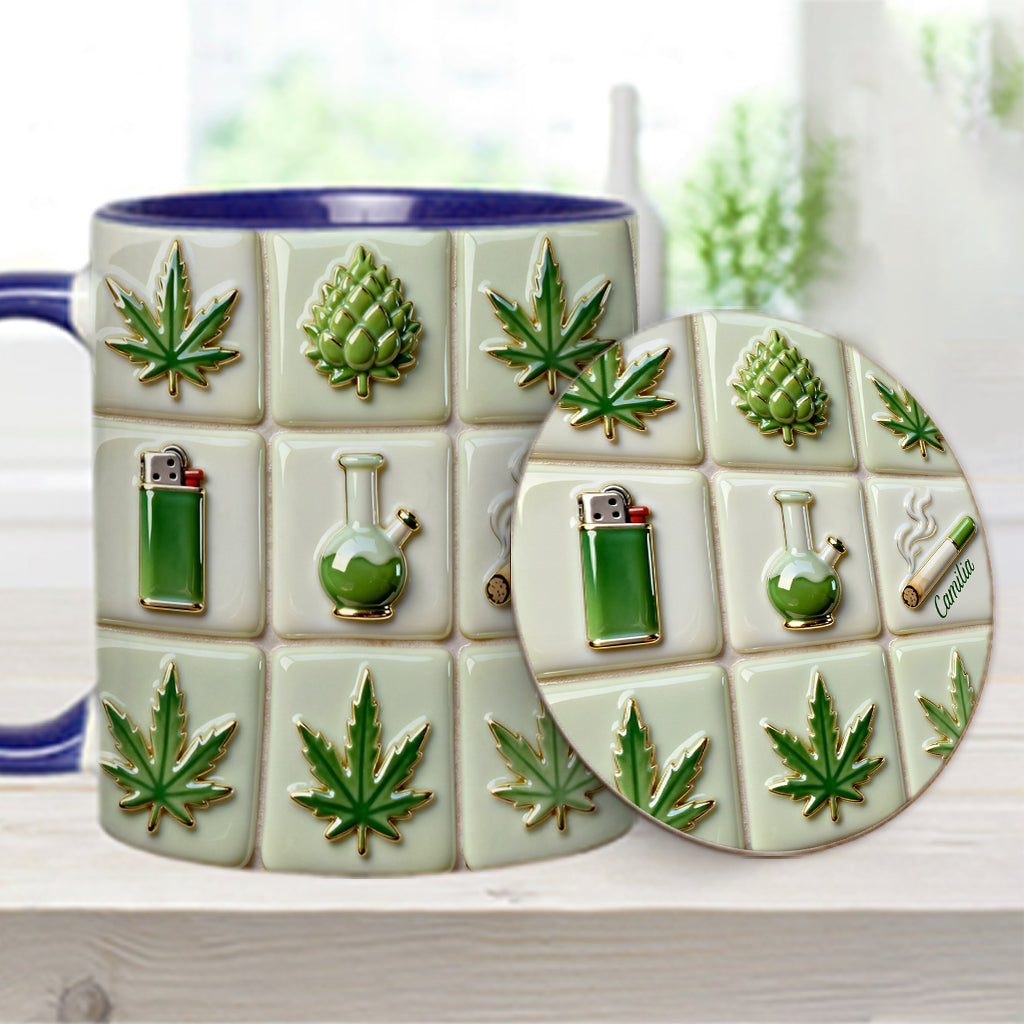 Green Magic Leaf - Personalized Weed Accent Mug