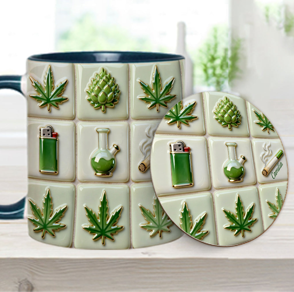 Green Magic Leaf - Personalized Weed Accent Mug