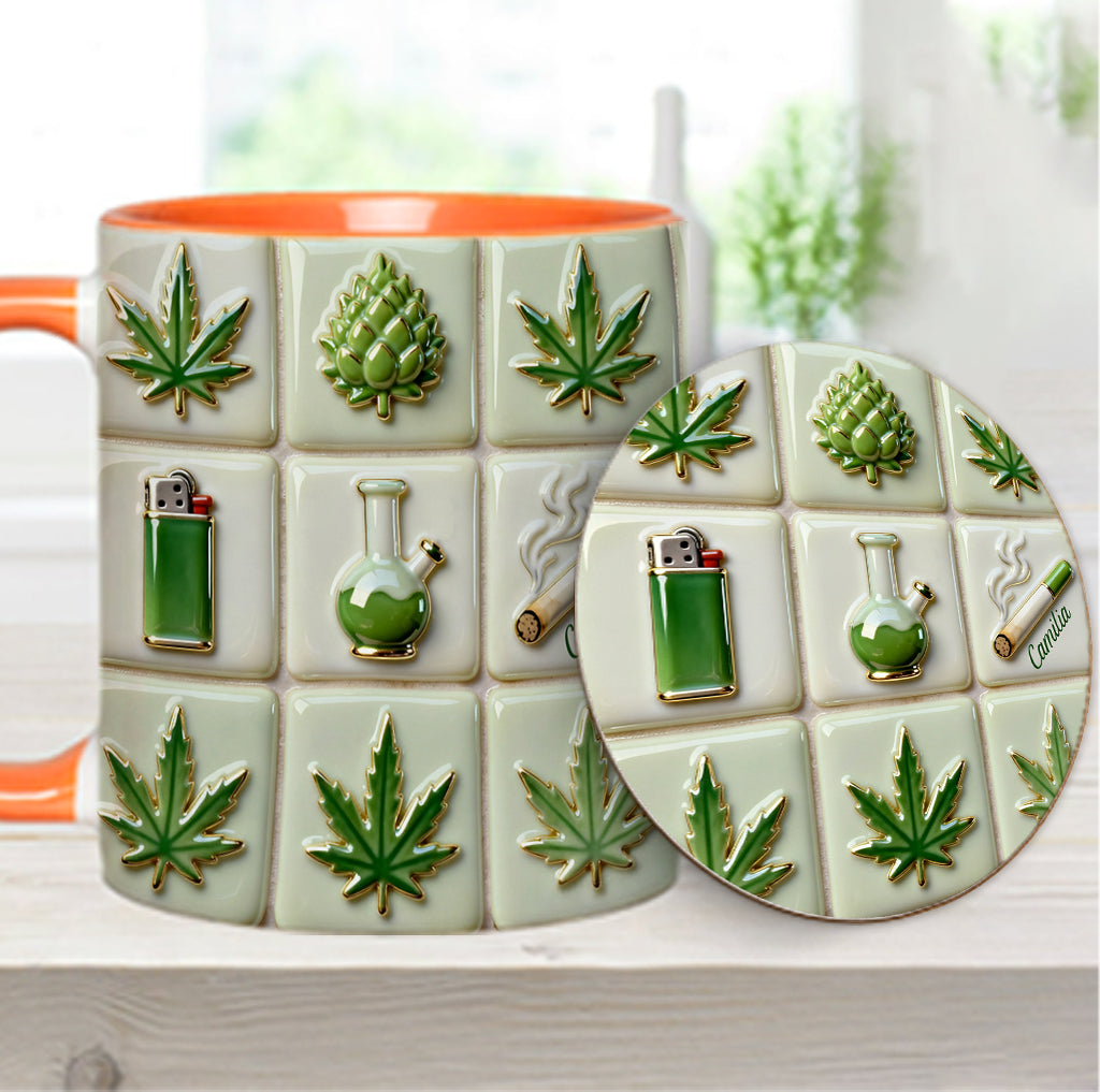 Green Magic Leaf - Personalized Weed Accent Mug