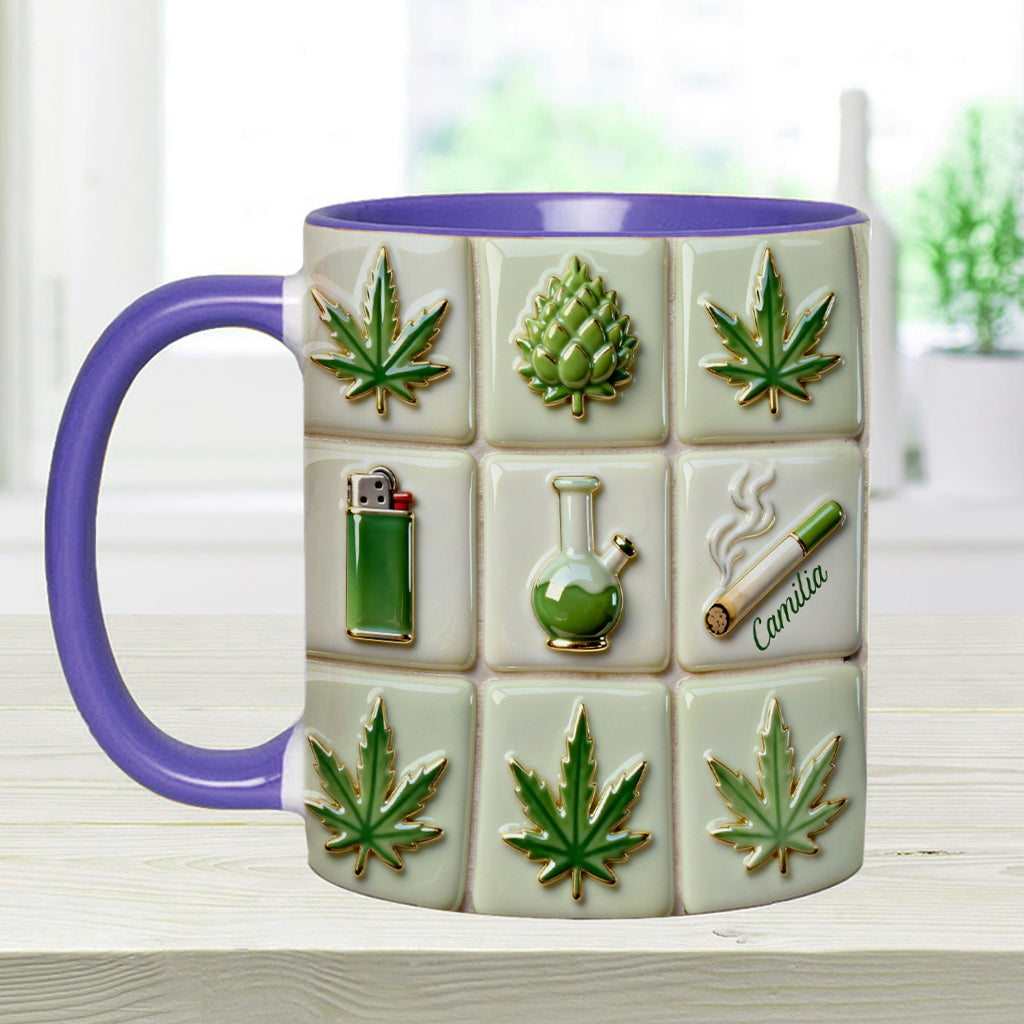 Green Magic Leaf - Personalized Weed Accent Mug