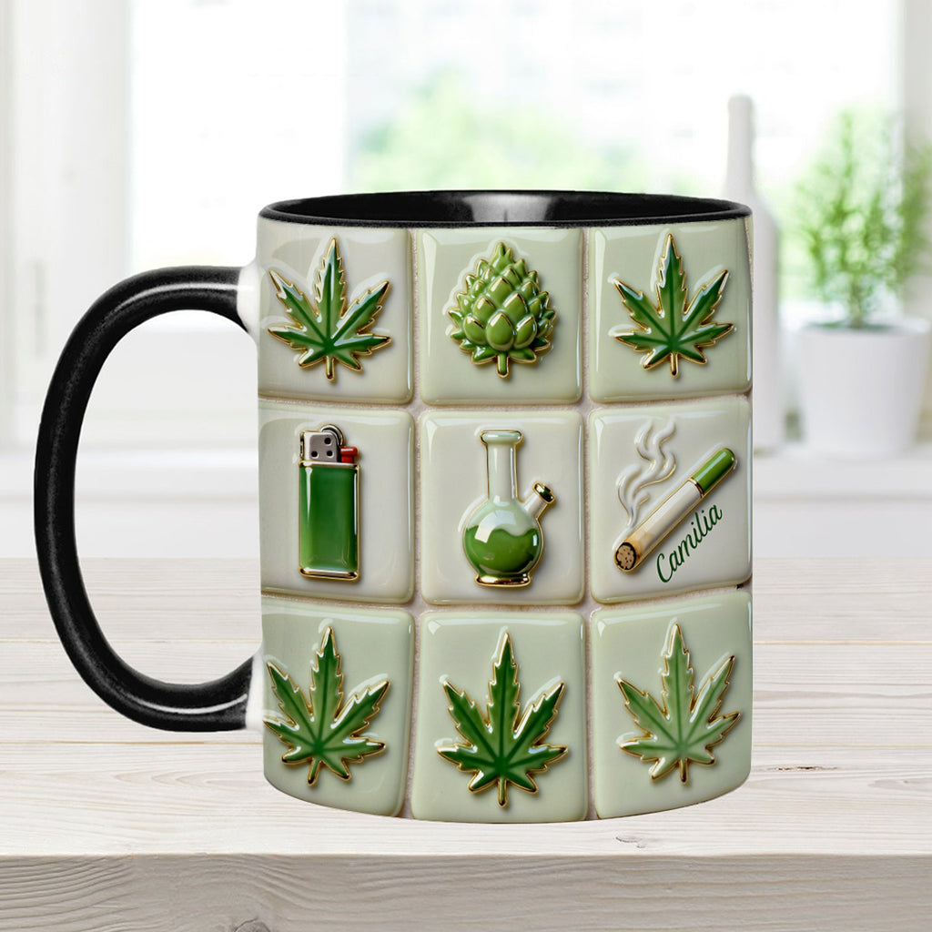 Green Magic Leaf - Personalized Weed Accent Mug