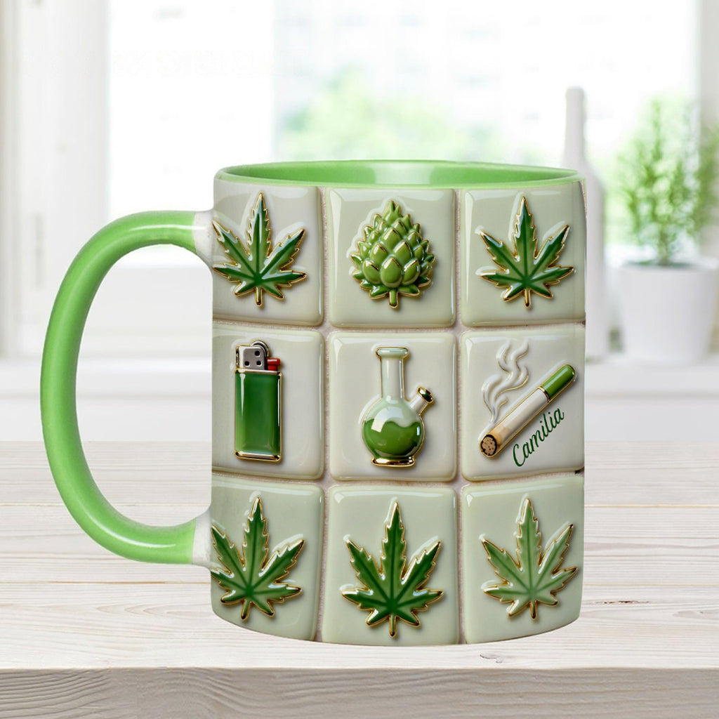 Green Magic Leaf - Personalized Weed Accent Mug