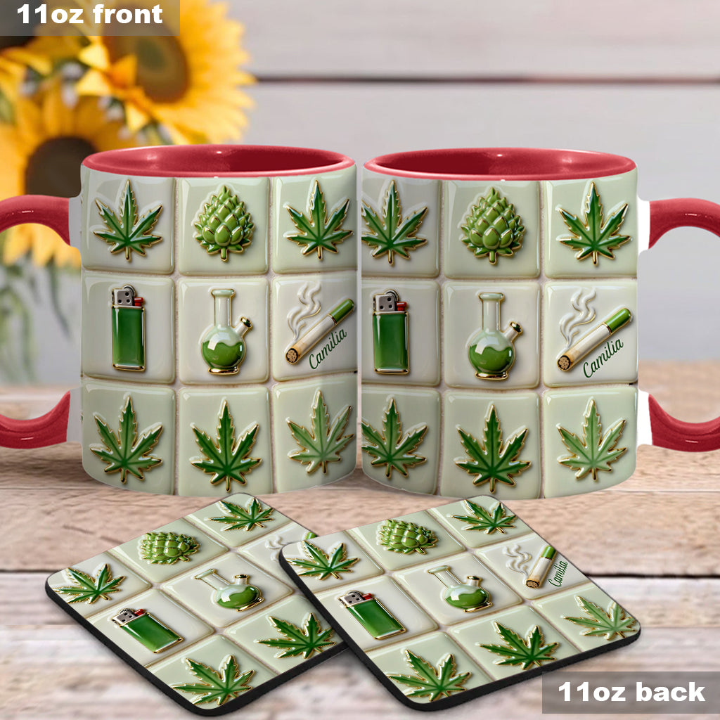 Green Magic Leaf - Personalized Weed Accent Mug
