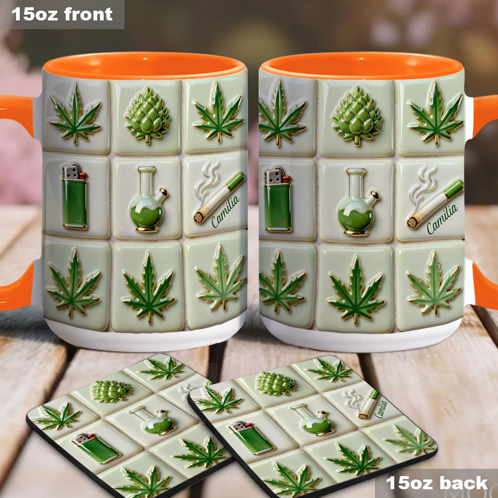 Green Magic Leaf - Personalized Weed Accent Mug