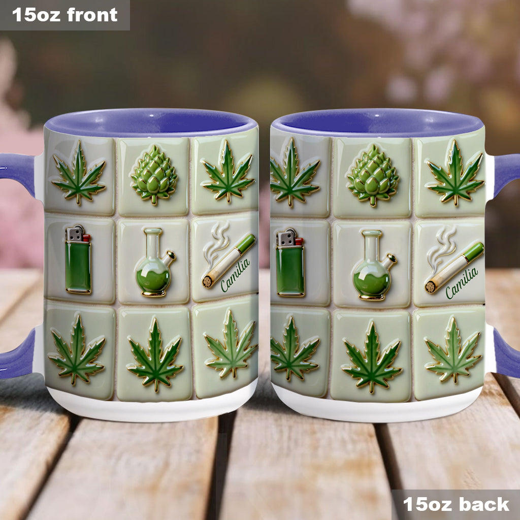Green Magic Leaf - Personalized Weed Accent Mug