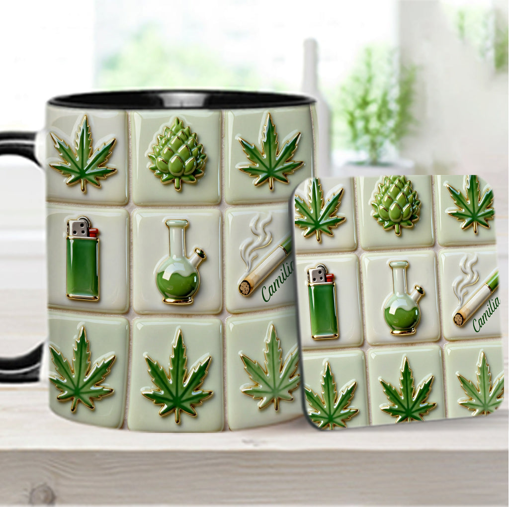Green Magic Leaf - Personalized Weed Accent Mug