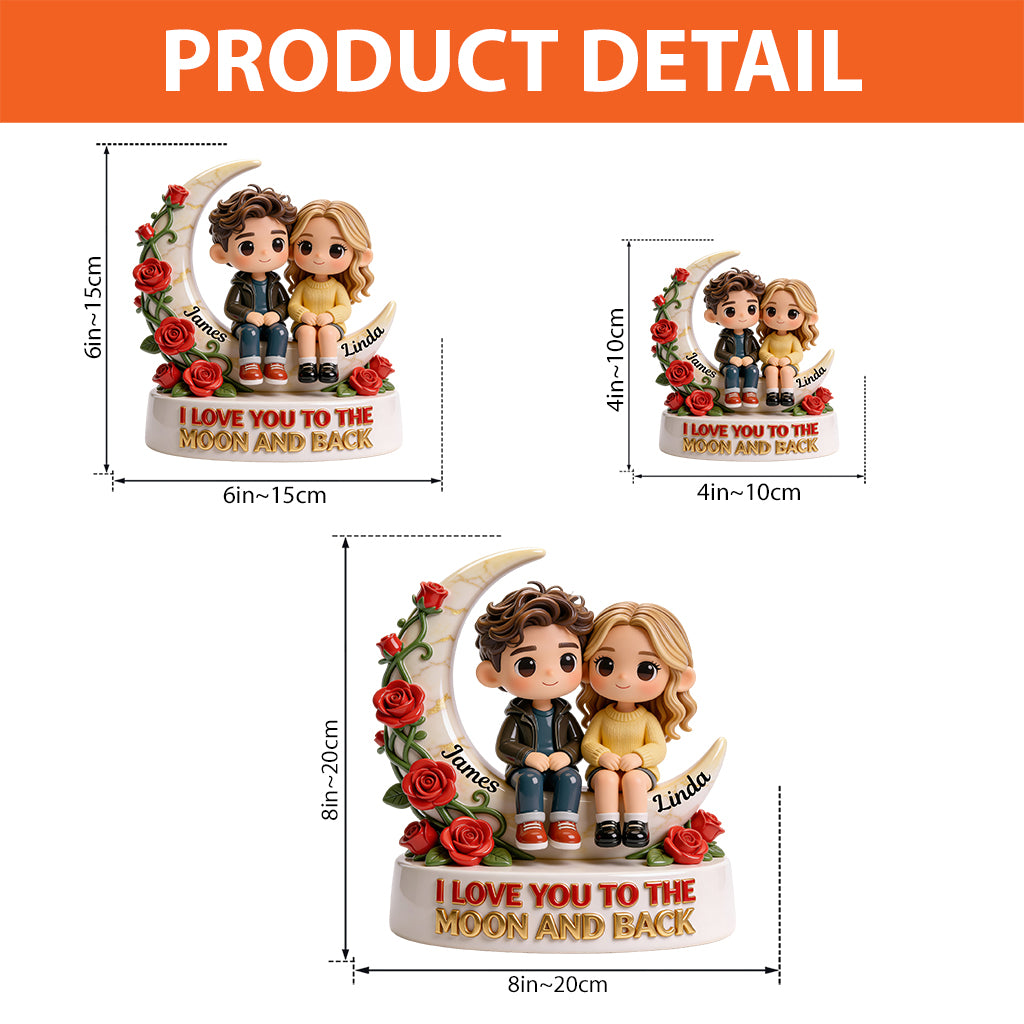 I Love You To The Moon And Back - Personalized Couple Custom Shaped Acrylic Plaque