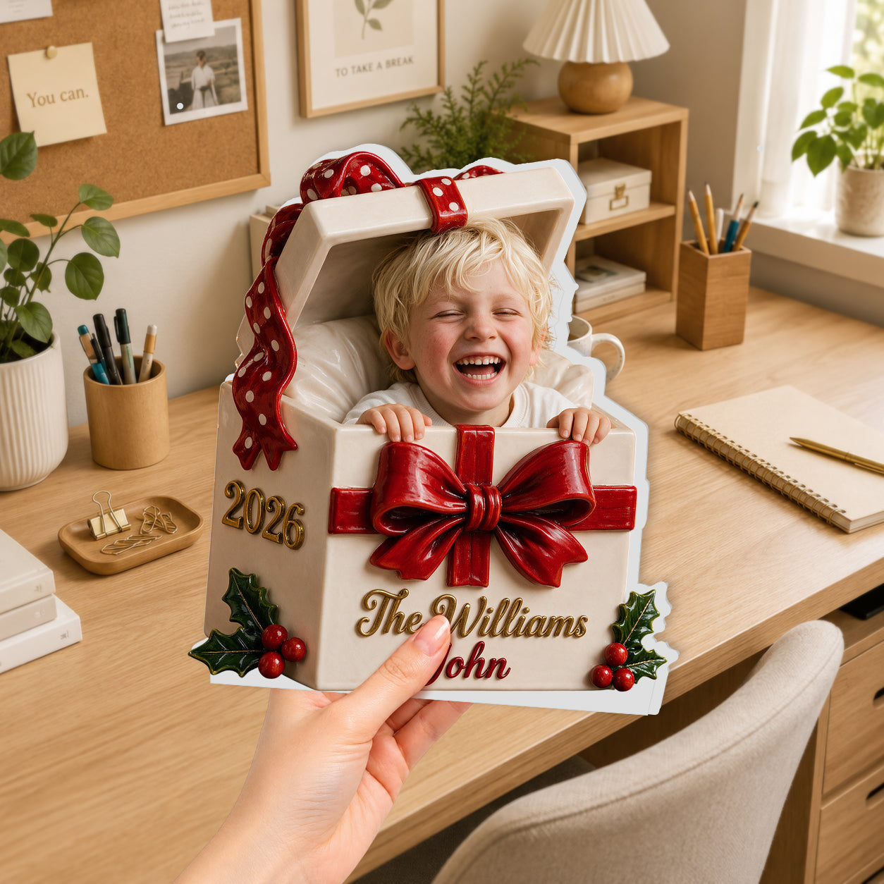 Christmas Decor - Personalized Kid 3D Plaque