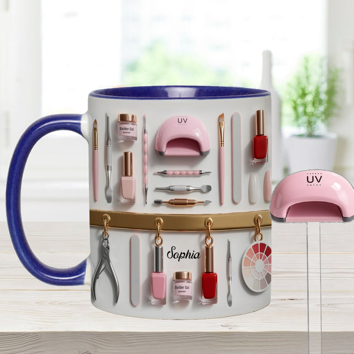 Nail Tech - Personalized Nail Salon Set Accent Mug with Acrylic Stirrers