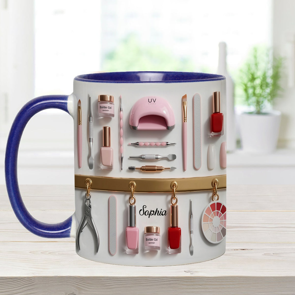 Nail Tech - Personalized Nail Salon Set Accent Mug with Acrylic Stirrers