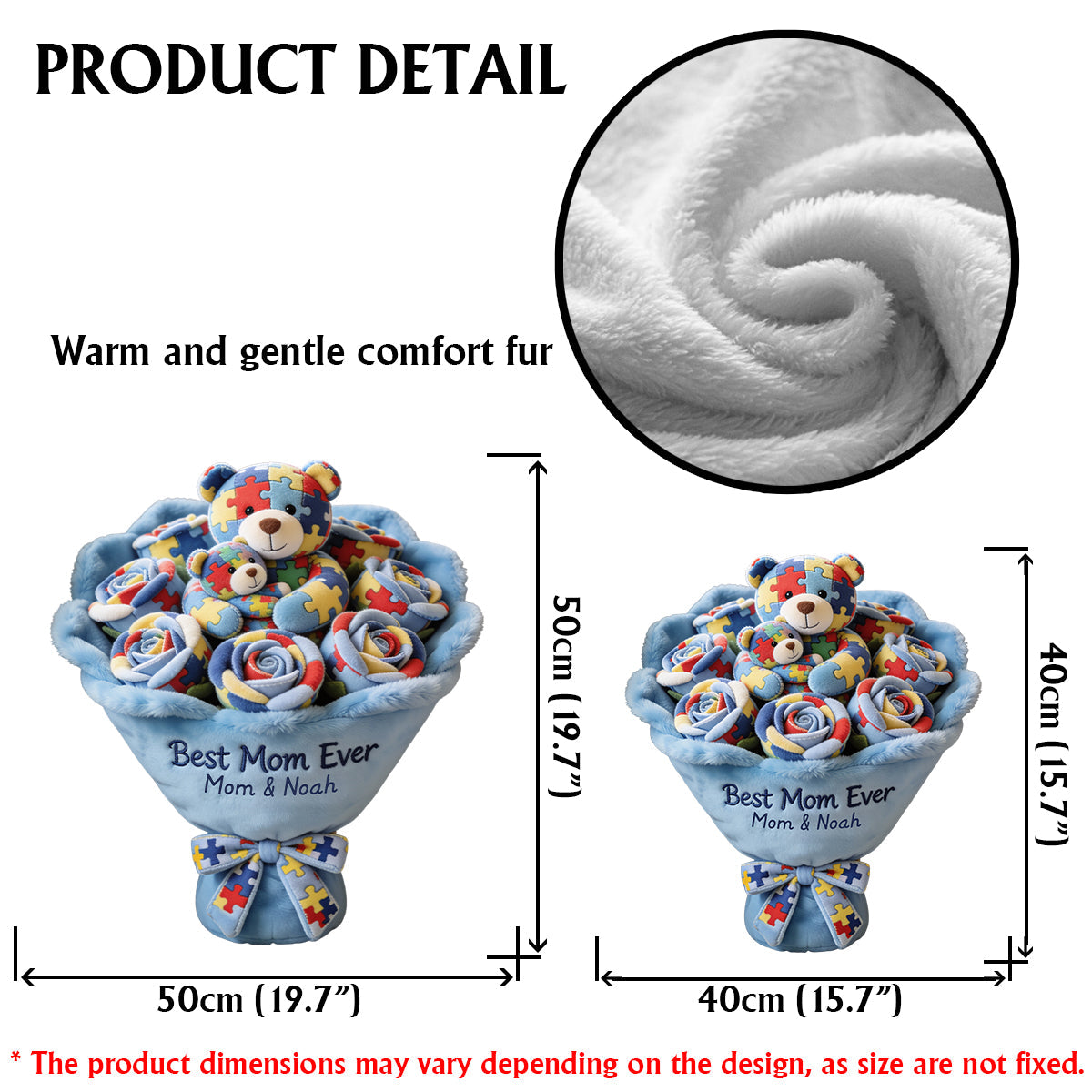 Strong Mama - Personalized Autism Awareness Faux Fur Shaped Pillow