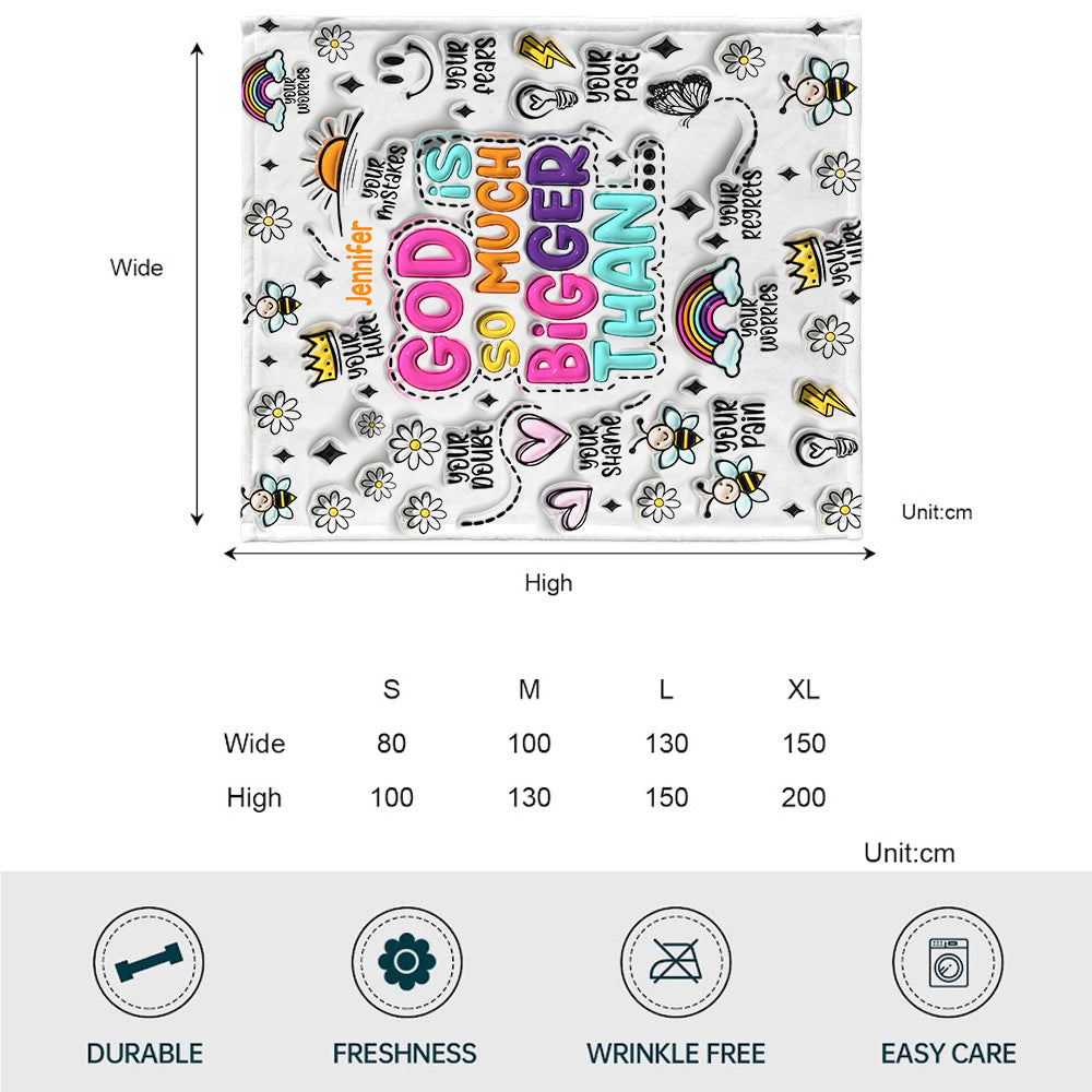 God Is So Much Bigger - Personalized Christian Blanket
