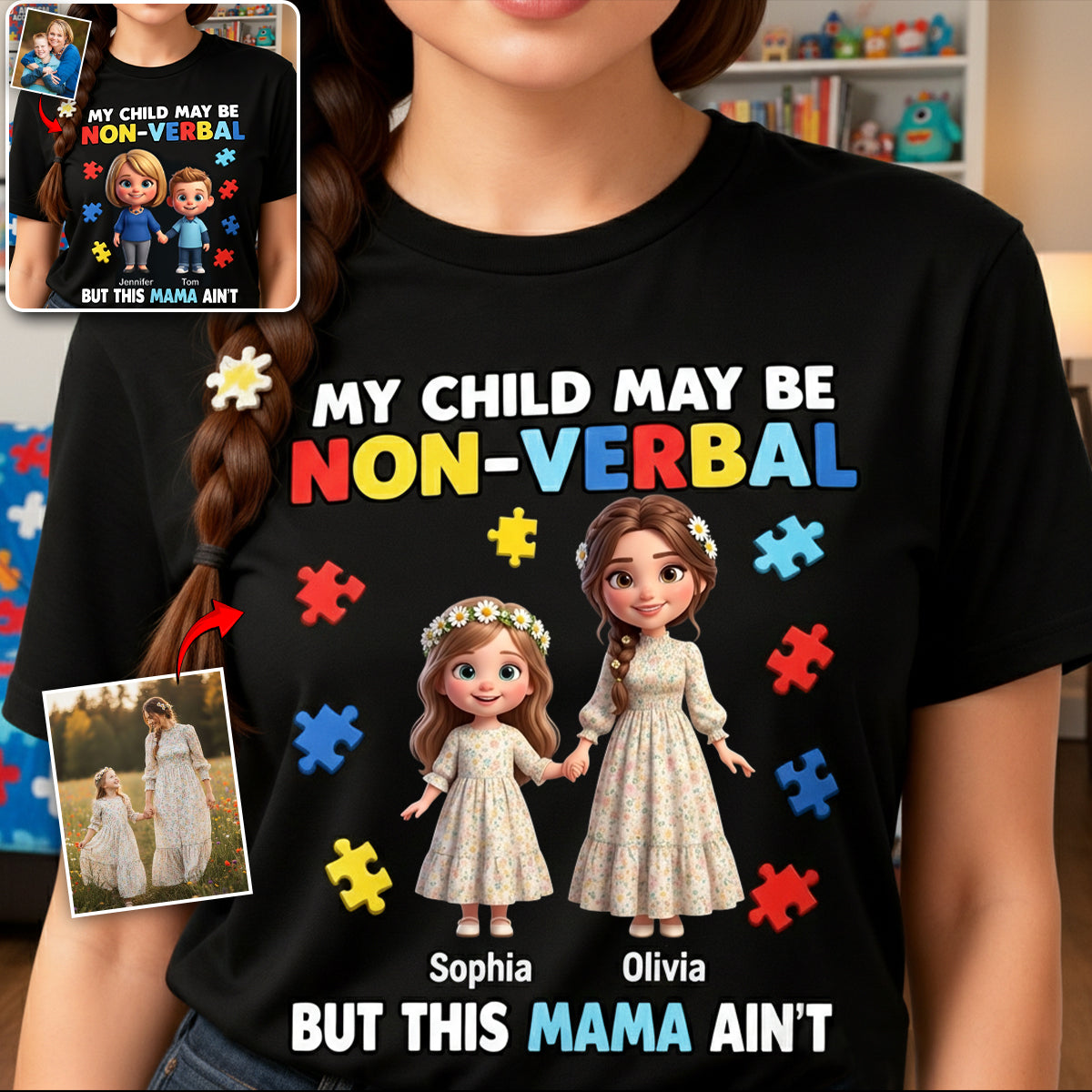 Proud Autism Mom - Personalized Autism Awareness All Over Shirt