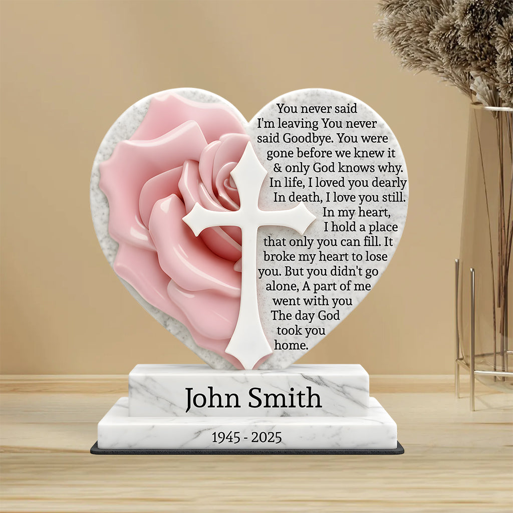 Missing You Always - The Day God Took You Home - Personalized Memorial Custom Shaped Acrylic Plaque