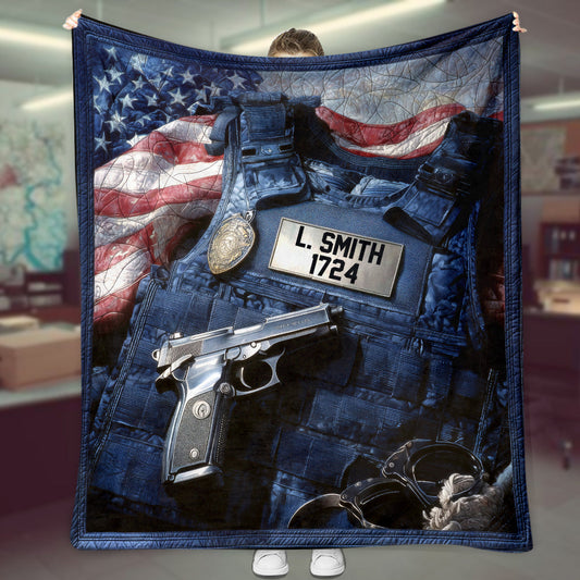 Serve And Protect - Personalized Police Officer Blanket