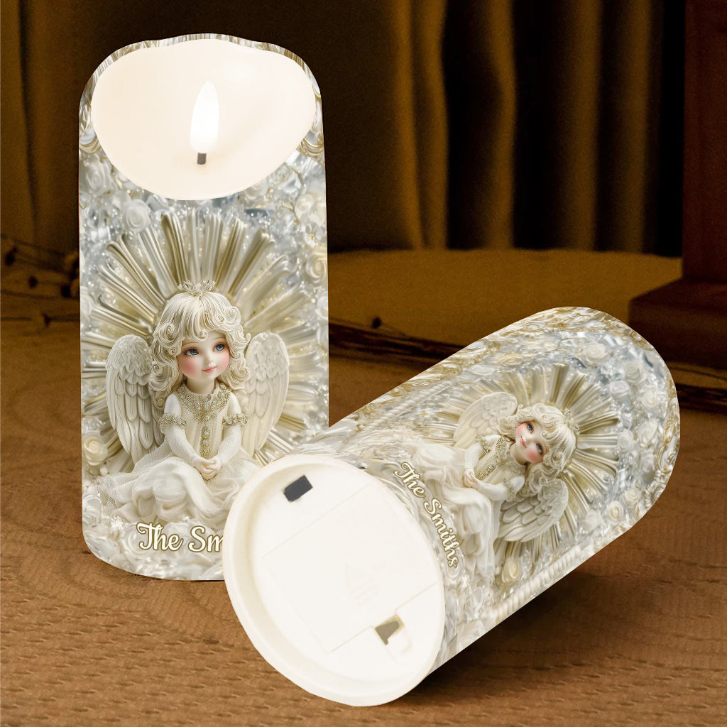 Beautiful Angel - Personalized Christian Flameless Candle