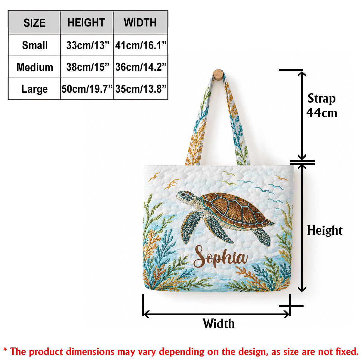 Sea Turtle Set Bag With Charm - Personalized Turtle Quilted Tote Bag With Plush Charm