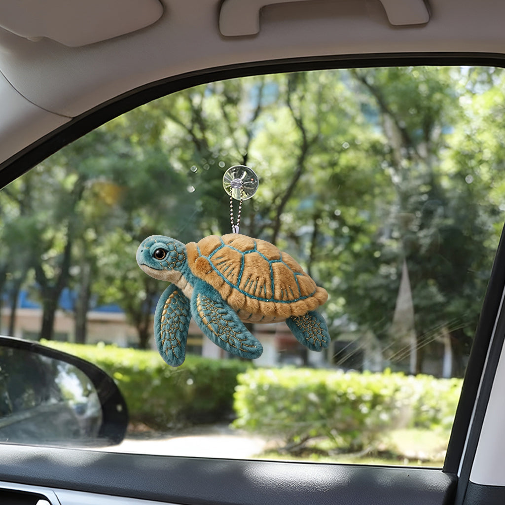 Sea Turtle Set Bag With Charm - Personalized Turtle Quilted Tote Bag With Plush Charm