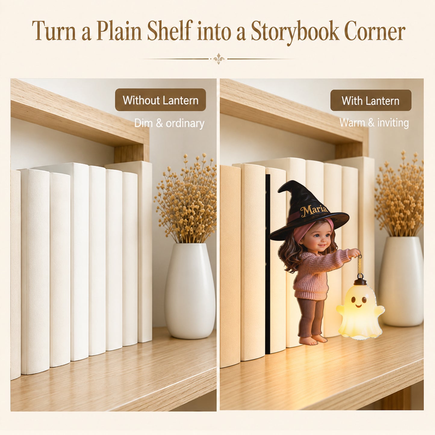 Spooky Season Kid - Personalized Kid Bookshelf Lamp