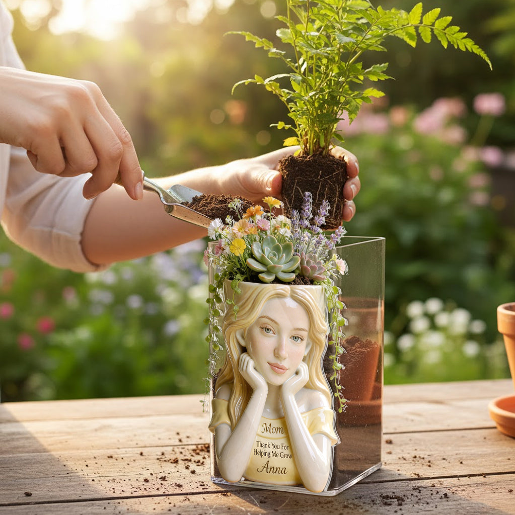 I Love You Mom - Personalized Mother Acrylic Pot