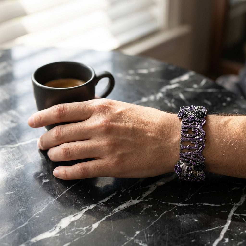 Beautiful Skull Bracelet - Personalized Skull Shaped Cuff Bracelet