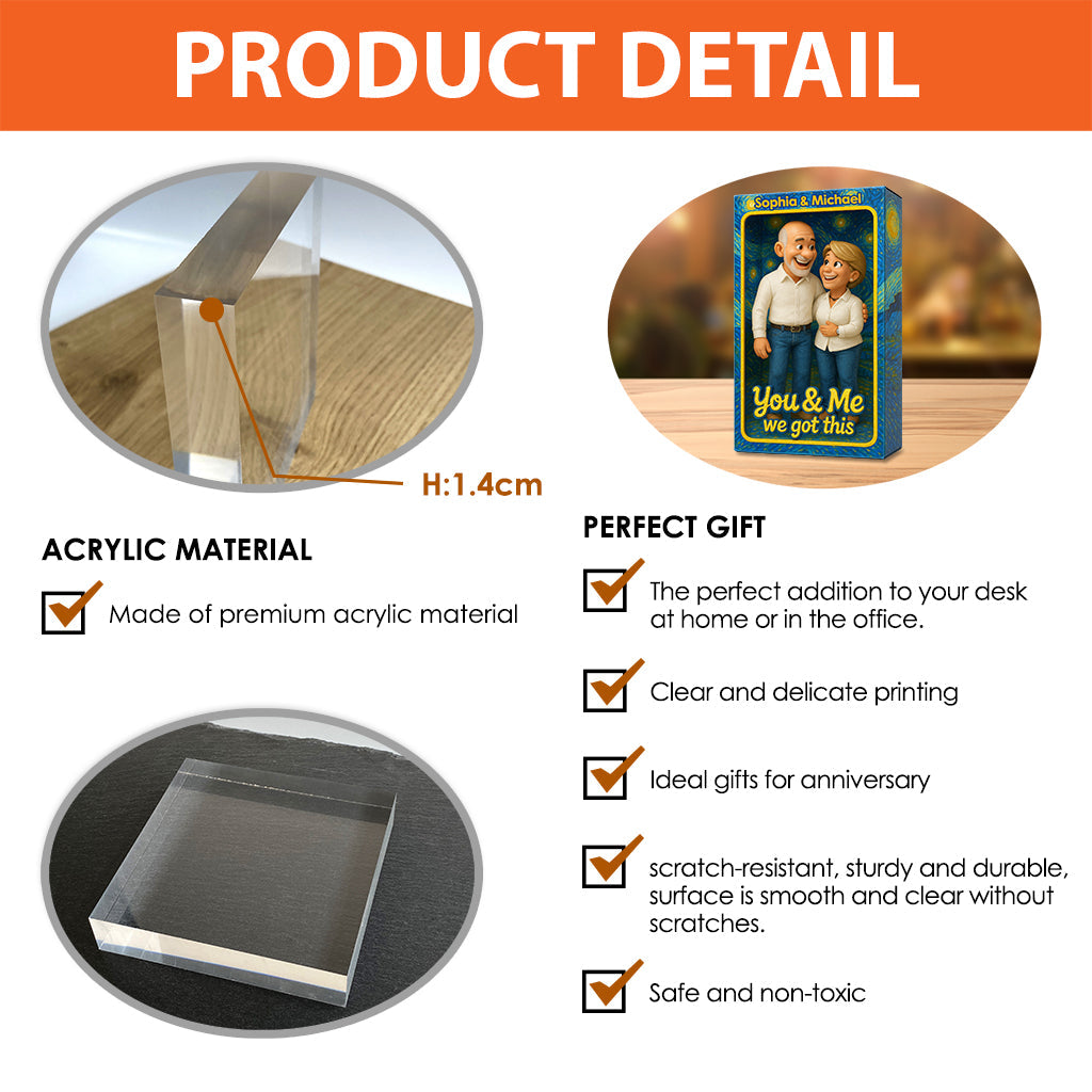 You & Me - Personalized Couple Custom Shaped Acrylic Plaque