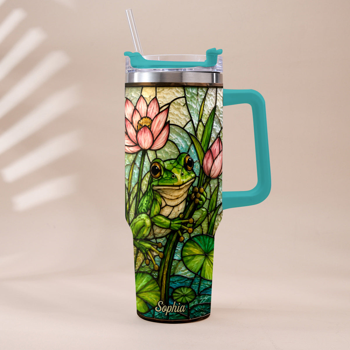 Cute Frog - Personalized Frog Tumbler With Handle