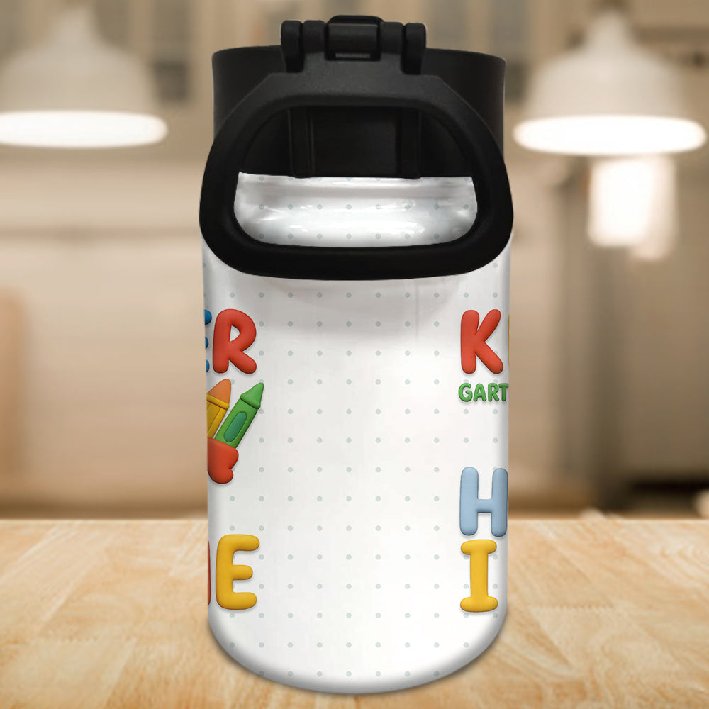 Watch Out Kindergarten Here I Come - Personalized Kid Kids Water Bottle