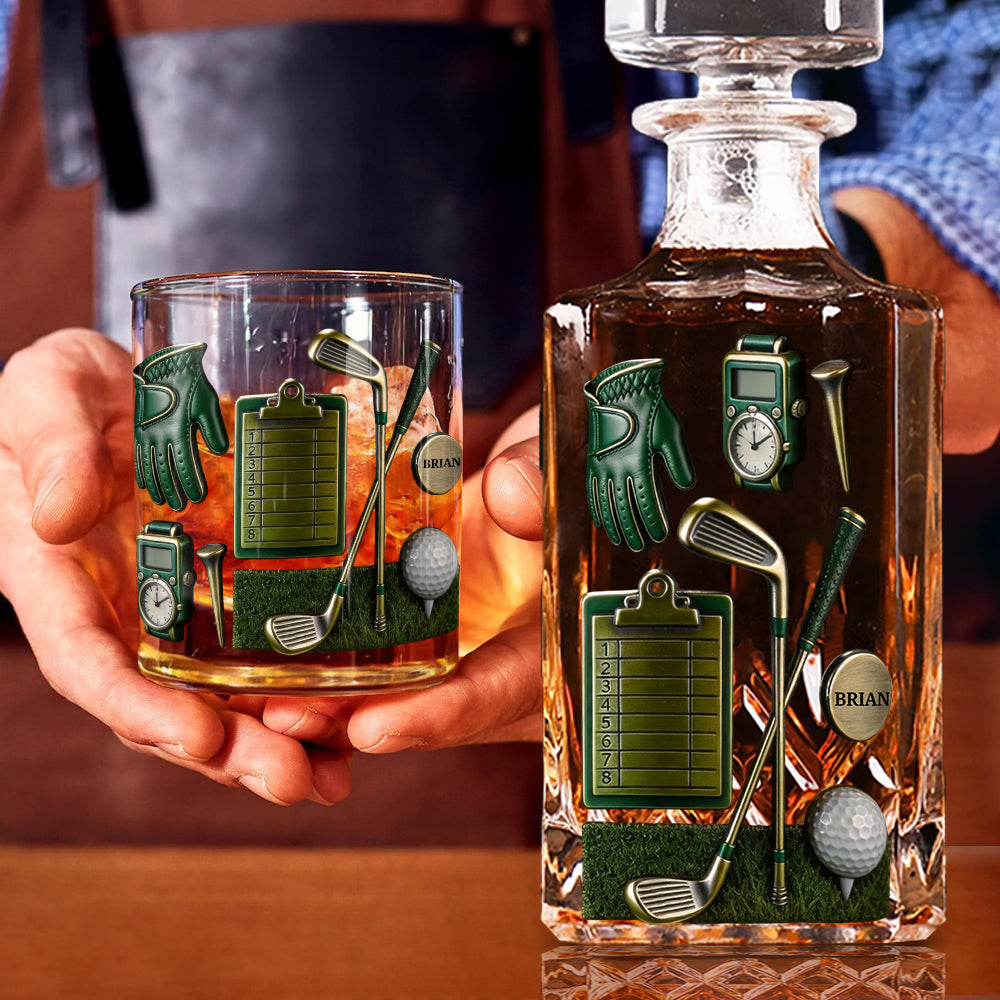 Golf is A Good Walk Spoiled - Personalized Golf Whiskey Decanter Set