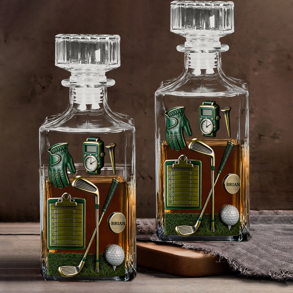 Golf is A Good Walk Spoiled - Personalized Golf Whiskey Decanter Set