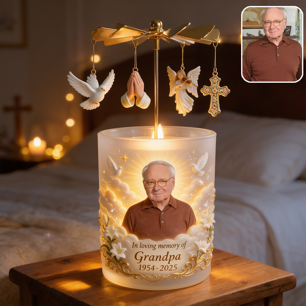 In Loving Memory - Personalized Memorial Spinning Candle Holder