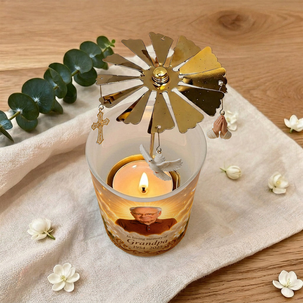 In Loving Memory - Personalized Memorial Spinning Candle Holder