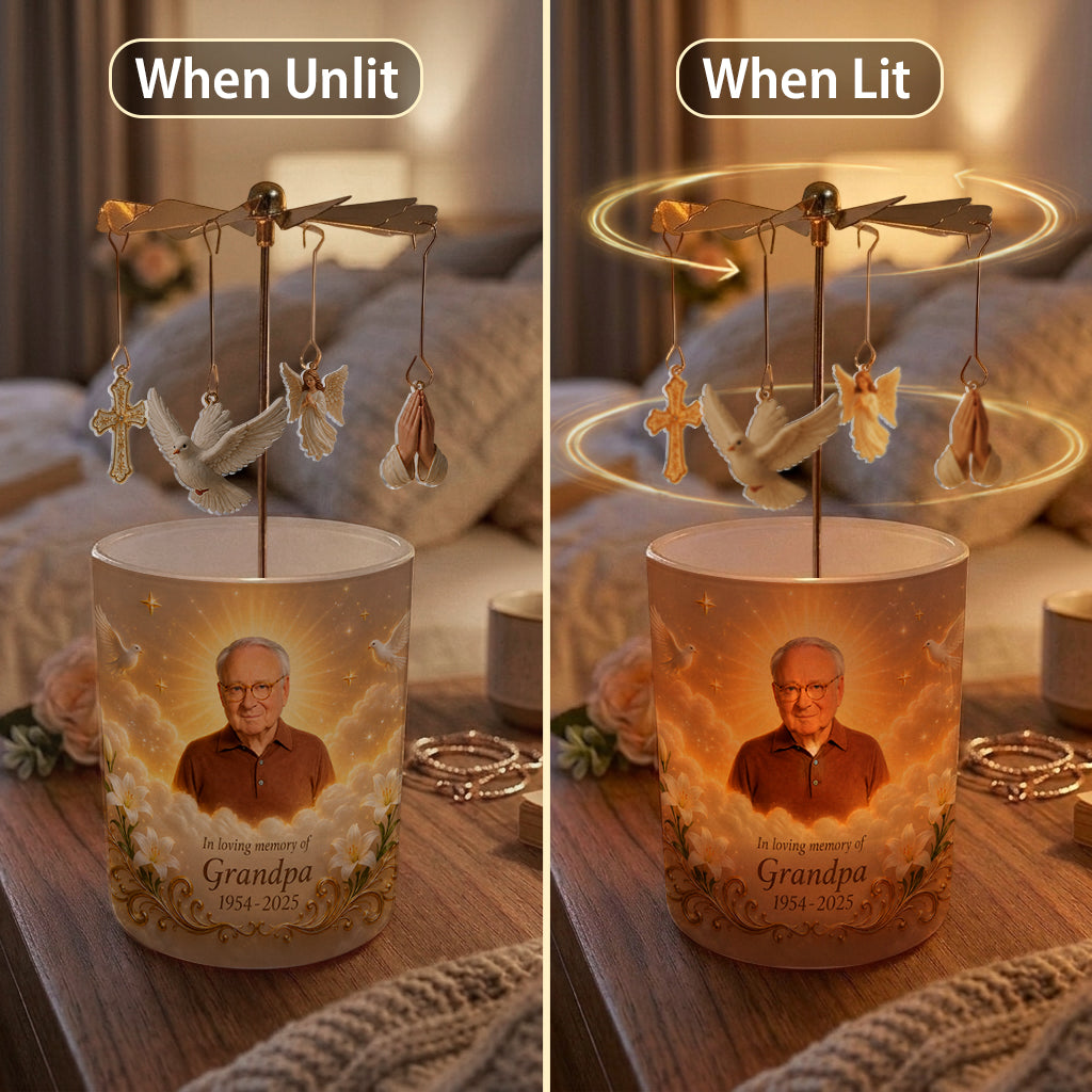 In Loving Memory - Personalized Memorial Spinning Candle Holder