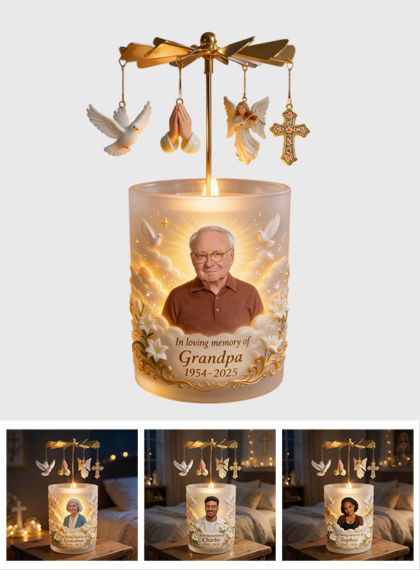 In Loving Memory - Personalized Memorial Spinning Candle Holder