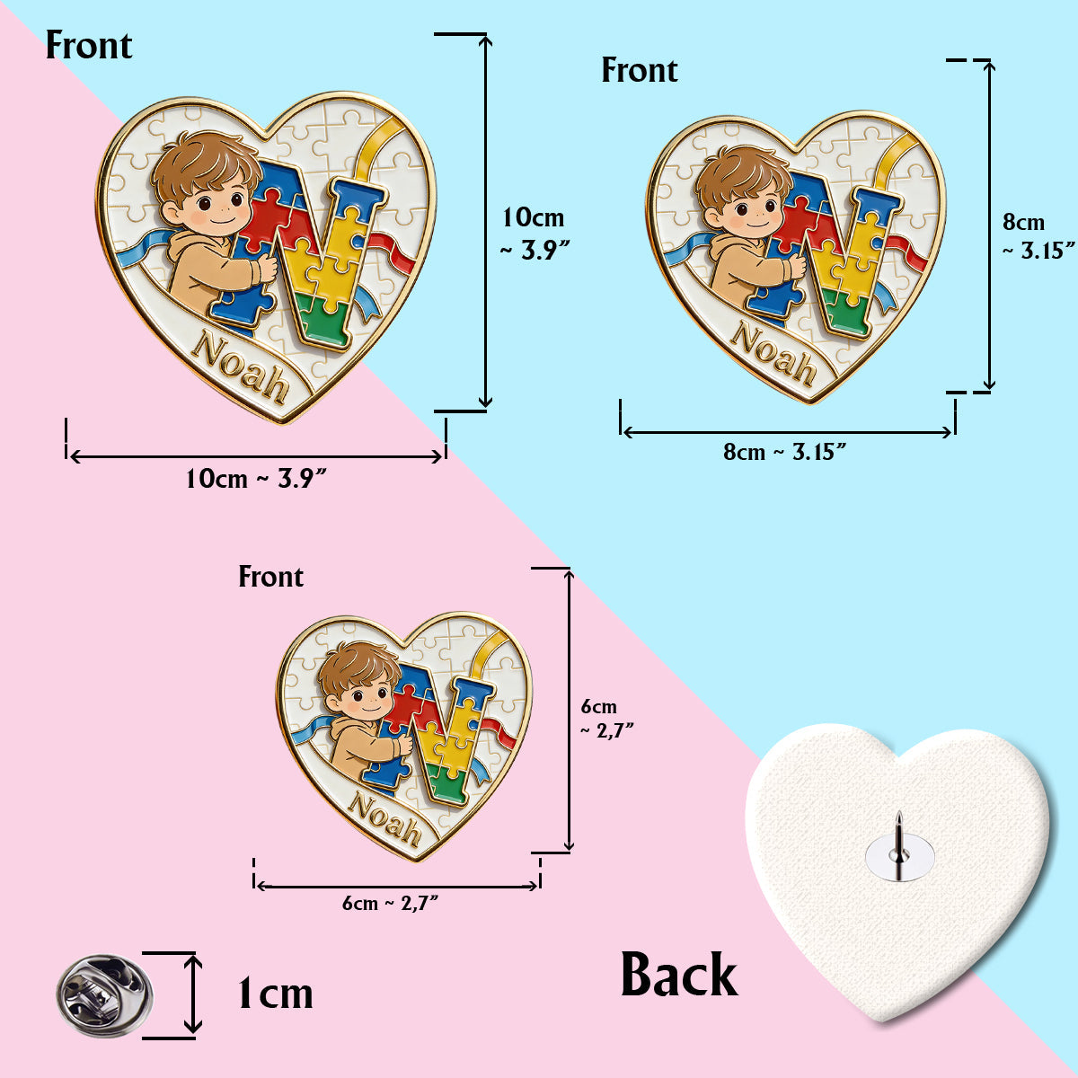 Autism Letter - Personalized Autism Awareness Pin