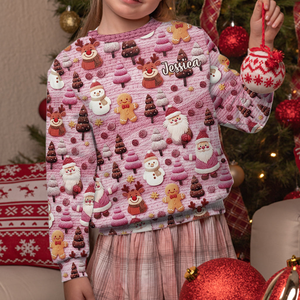 Merry Christmas Santa Cartoon Characters - Personalized Christmas Ugly Sweater