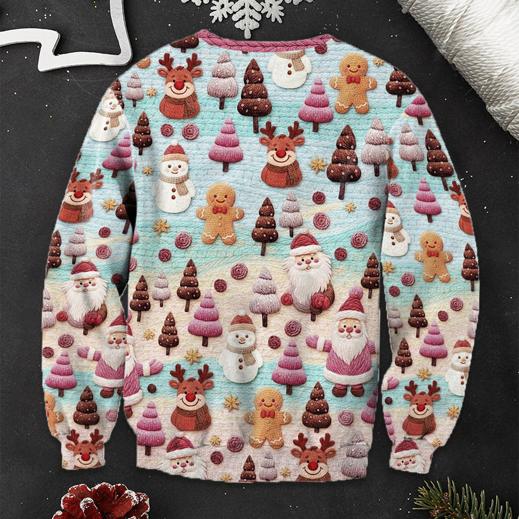 Merry Christmas Santa Cartoon Characters - Personalized Christmas Ugly Sweater
