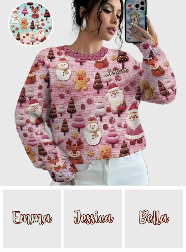 Merry Christmas Santa Cartoon Characters - Personalized Christmas Ugly Sweater