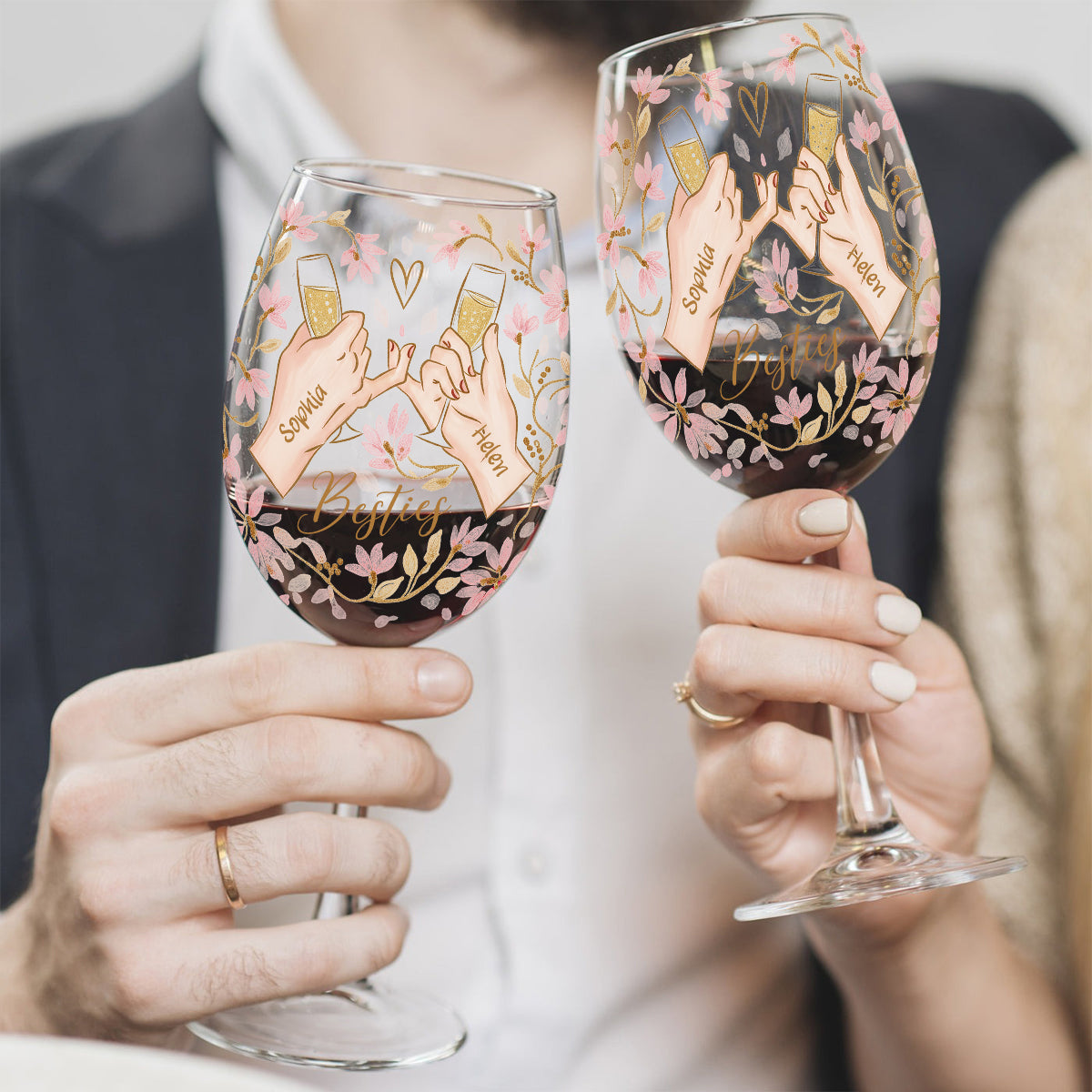 Besties Another Year Together - Personalized Bestie Wine Glass With Long Stem