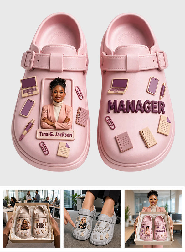 Any Photo Gift For Colleagues - Personalized Colleague Clogs With Arch Support