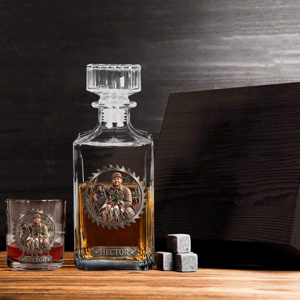 Custom From Any Photo - Personalized Hunting Whiskey Decanter Set